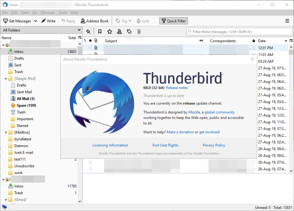 Thunderbird mail client